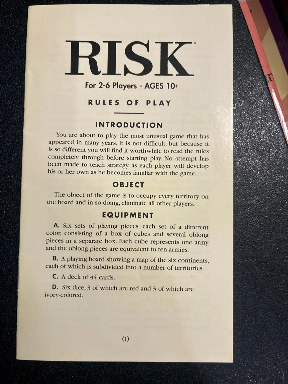 Vintage Hasbro Risk Board Game - Classic Strategy Game (Red, Yellow, Blue)